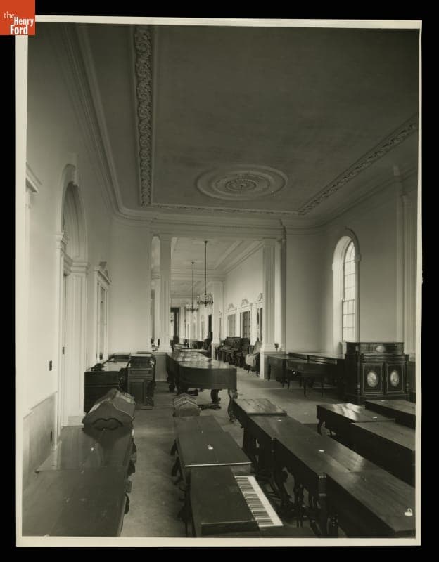 Musical Instruments and Furniture inside Henry Ford Museum, January 1931