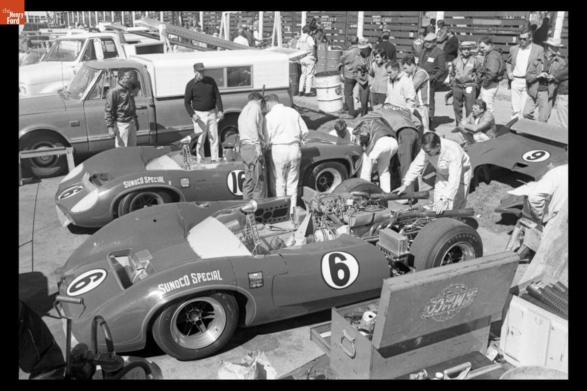 Lola T70 Race Cars at Player's 200 Race, Mosport Park, Canada, September 1967