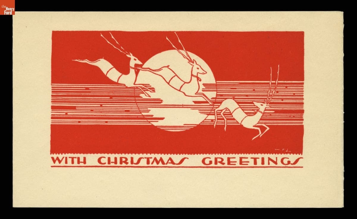 Christmas Card, "With Christmas Greetings," 1930