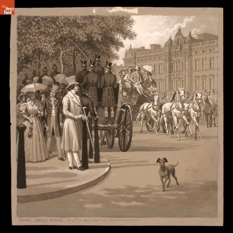 "Let Others Delight 'mid New Pleasures to Roam," Drawing for the Magic Lantern Slide Series "Home Sweet Home," 1904