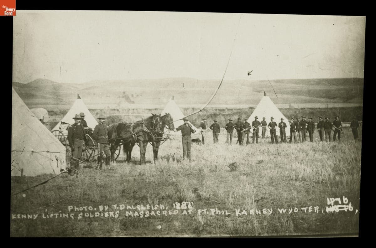 Troops at Fort Phil Kearny, Wyoming Territory, 1888, Exhuming Bodies of Soldiers Killed in the 1866 "Fetterman Fight"