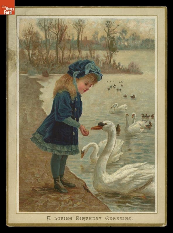 Birthday Card, "A Loving Birthday Greeting," circa 1885