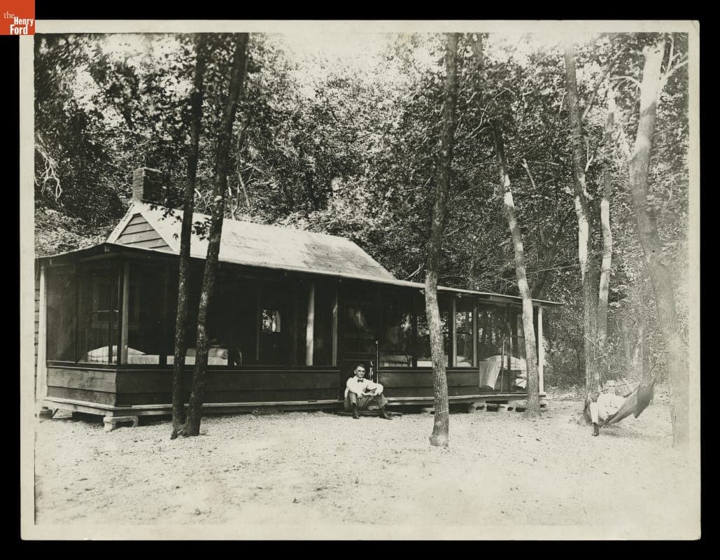 Henry Ford and George Holley at a Fremont, Nebraska Camp, 1916