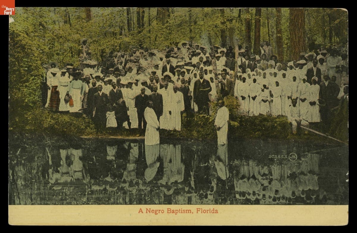 "A Negro Baptism, Florida," Postcard, circa 1910