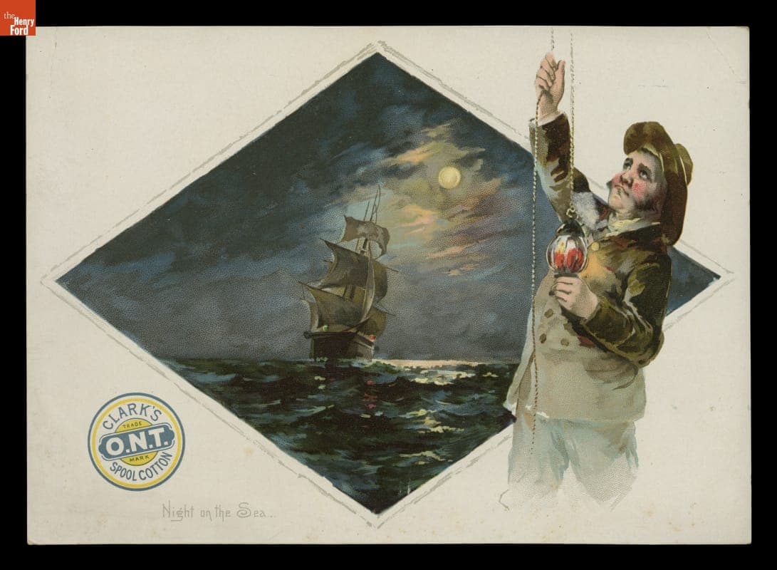 Trade Card for Clark's O.N.T. Spool Cotton, 1880-1900