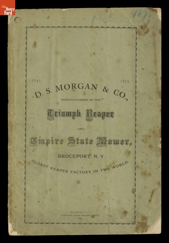 Catalog for the Triumph Reaper and Empire State Mower, D. S. Morgan & Co., 1875