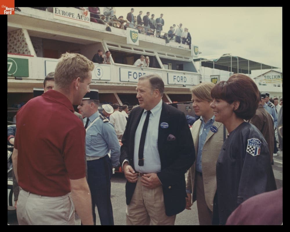 Henry Ford II and Edsel Ford II at the 24 Heures du Mans (24 Hours of Le Mans) Race, June 1966