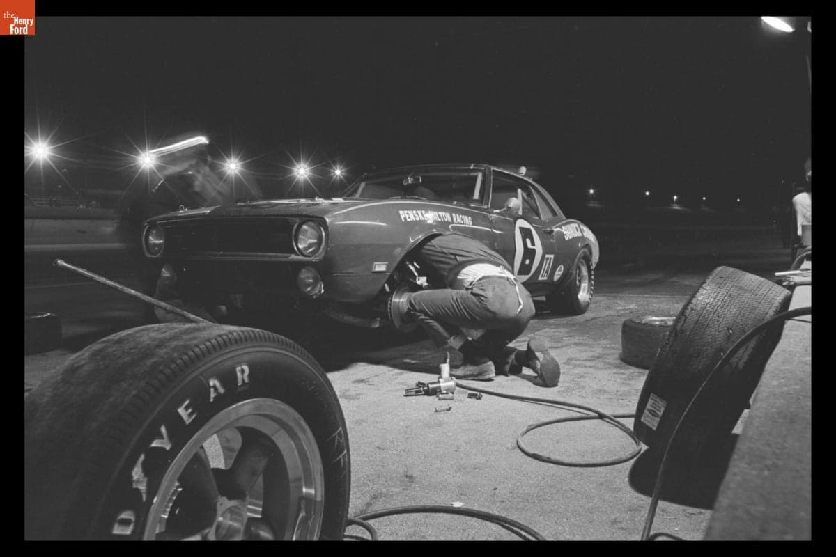 Chevrolet Camaro Z28 Driven by Mark Donohue, Bob Johnson, and Craig Fisher at 24 Hours of Daytona Race, February 1968