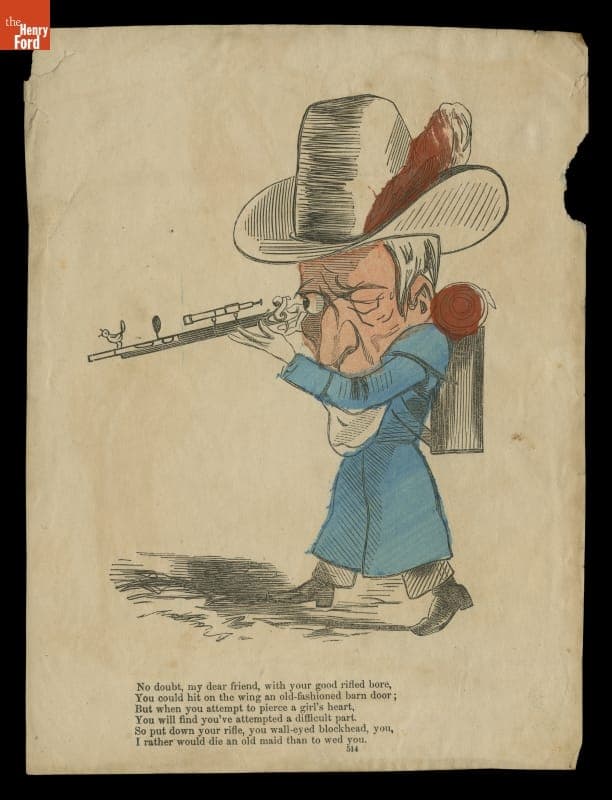 Comic Valentine for a Marksman, circa 1855