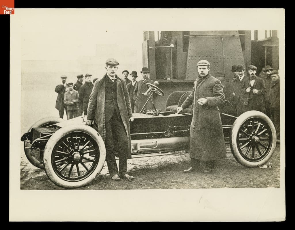 Alexander Winton with the "Bullet 2" Racer