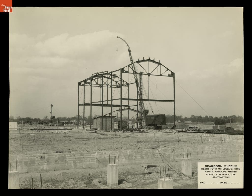 Roof Trusses in Place during Construction of a Section of Henry Ford Museum, May 15, 1929