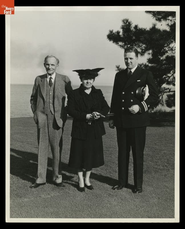 Henry Ford, Clara Ford and Henry Ford II at Gaukler Point, Michigan, April 1943