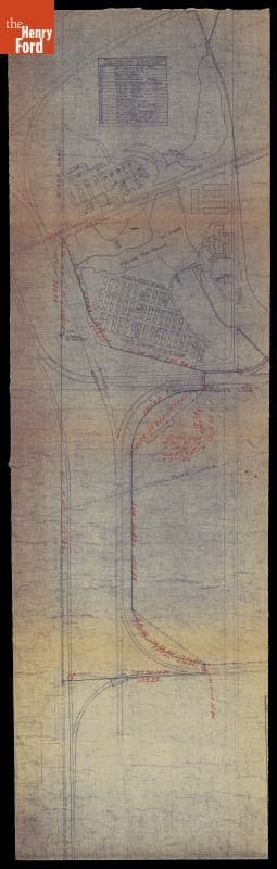 Map, Access Roads at Ford Motor Company Willow Run Bomber Plant, 1941-1943