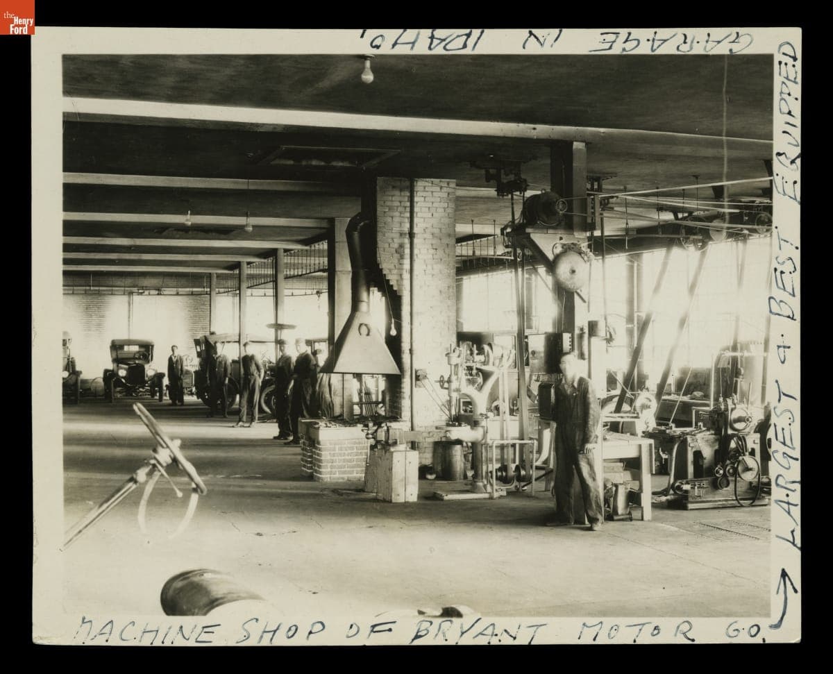 Machine Shop at Bryant Motor Co., Boise, Idaho, 1914