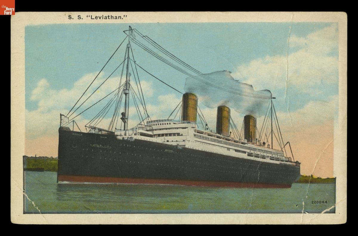 Postcard, "SS Leviathan," Dated 1926