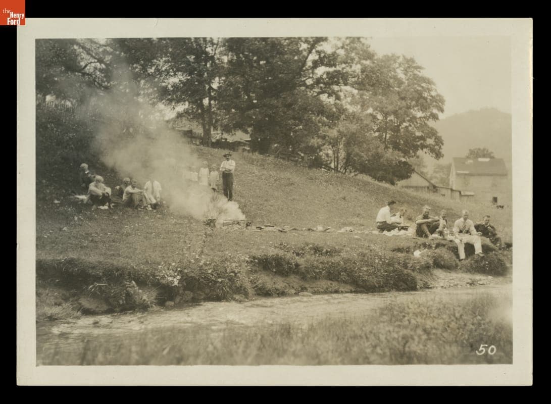 Lunch at Gap Mills, West Virginia for the "Vagabonds" and Crew, 1918