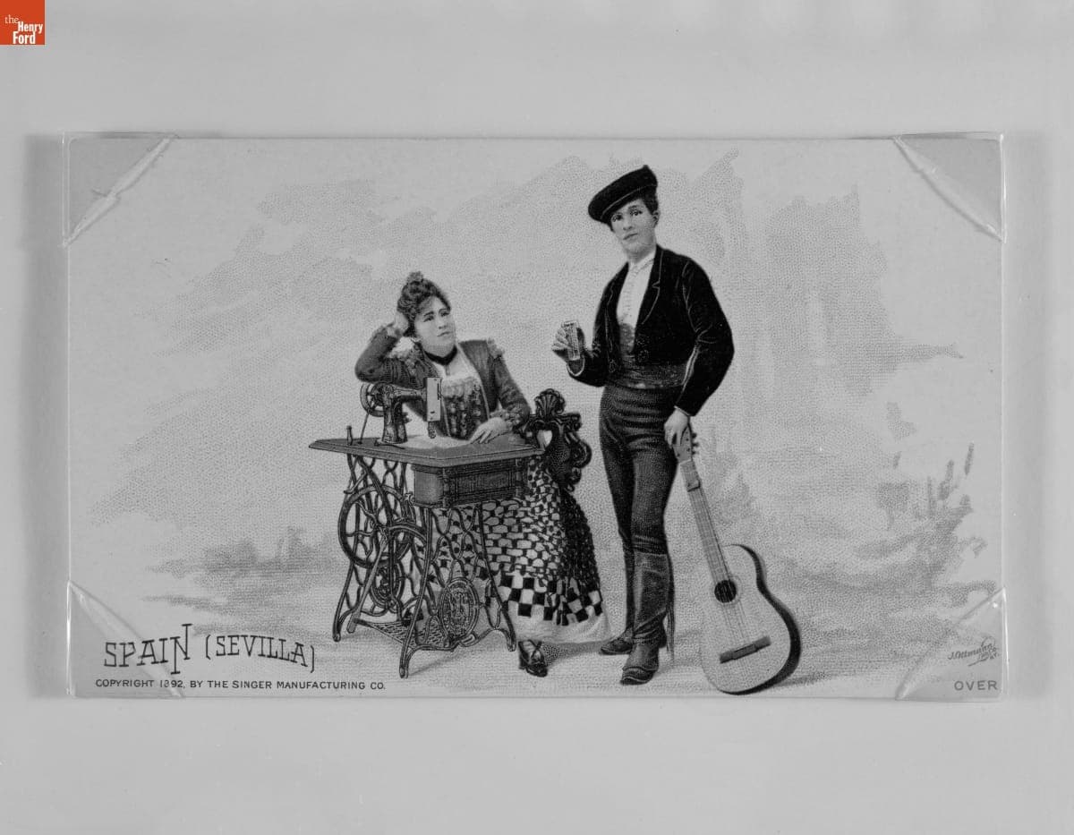 Trade Card for Singer Sewing Machine, "Spain (Sevilla)," 1892
