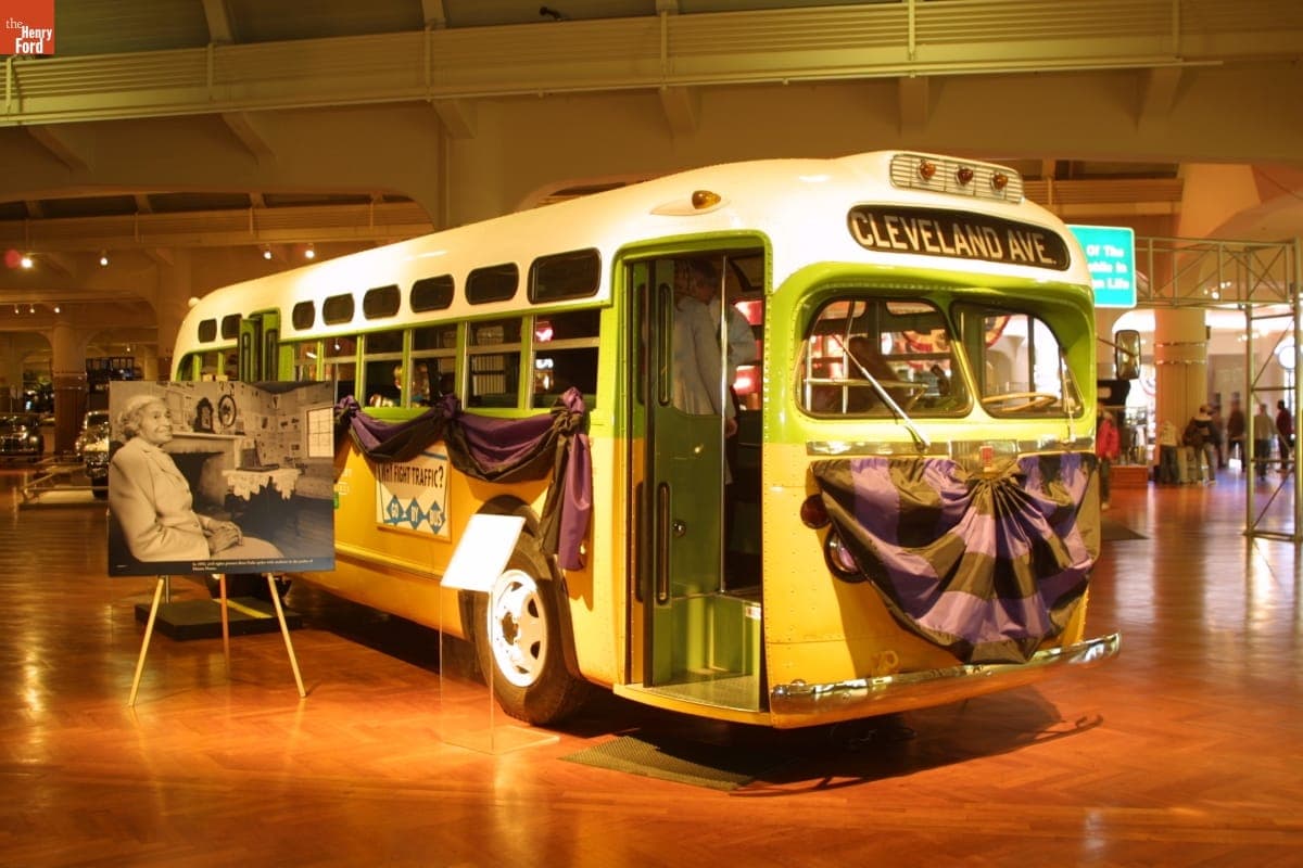 Rosa Parks Bus in Henry Ford Museum, Special Exhibit Marking Rosa Parks' Death, October 2005