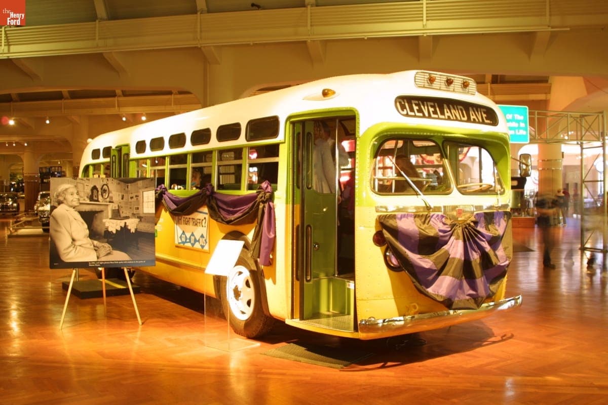 Rosa Parks Bus in Henry Ford Museum, Special Exhibit Marking Rosa Parks' Death, October 2005