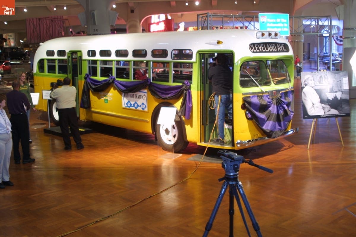 Rosa Parks Bus in Henry Ford Museum, Special Exhibit Marking Rosa Parks' Death, October 2005