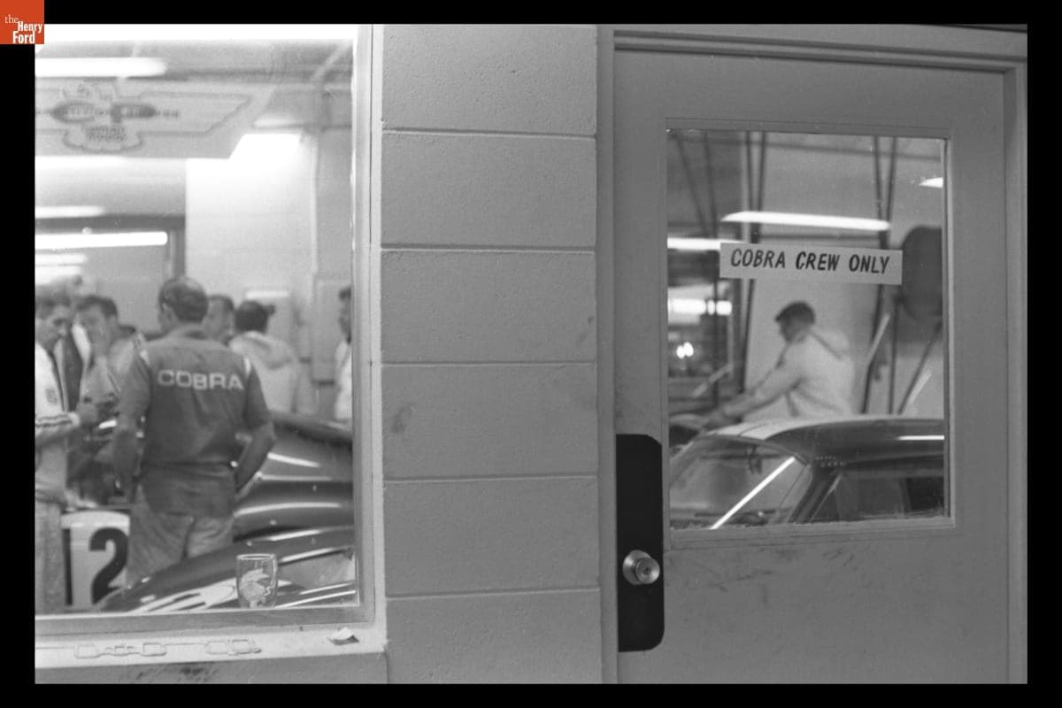 Shelby Cobra Daytona Coupes in Garage Before the Daytona Continental 2000 km Race, February 1965