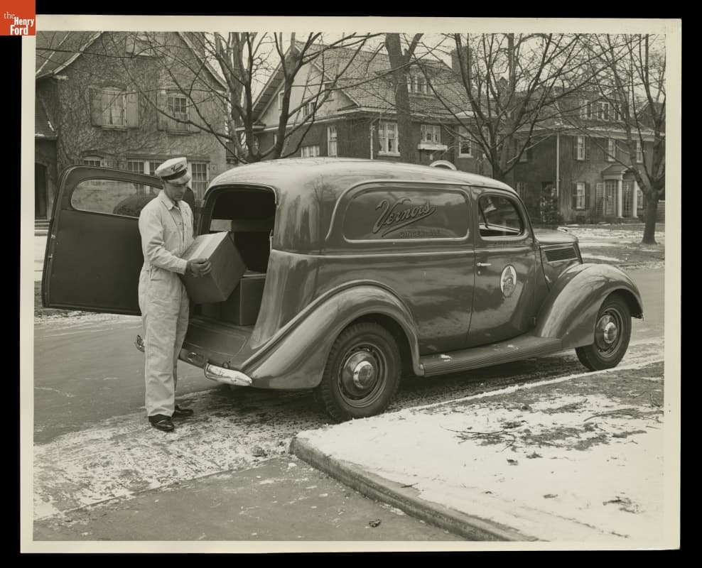 1937 Ford V-8 Sedan Delivery Truck for Vernor's Ginger Ale, November 30, 1936