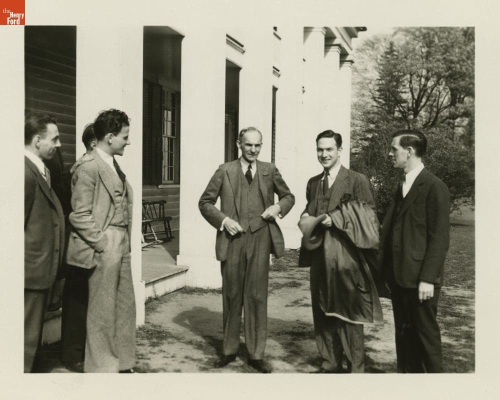 Henry Ford with Phillips Lord ("Seth Parker") and Group in Greenfield Village, October 22, 1931