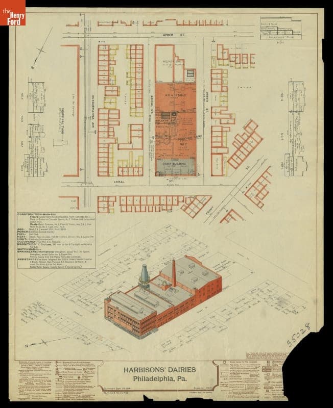 Fire Insurance Map of Harbison's Dairies, Philadelphia, Pennsylvania, Surveyed September 29, 1916