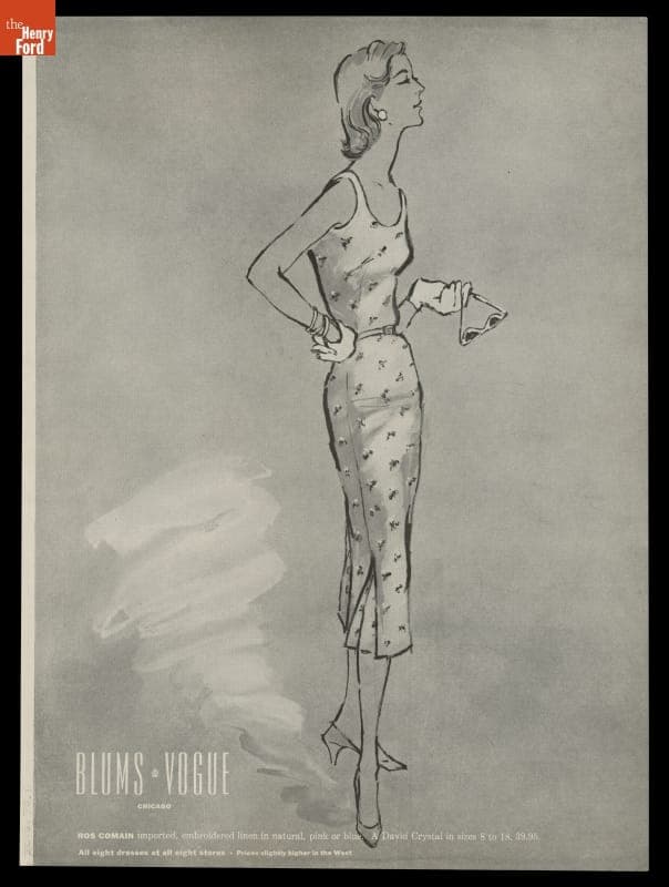 Advertisement for "Blums Vogue Chicago," 1957