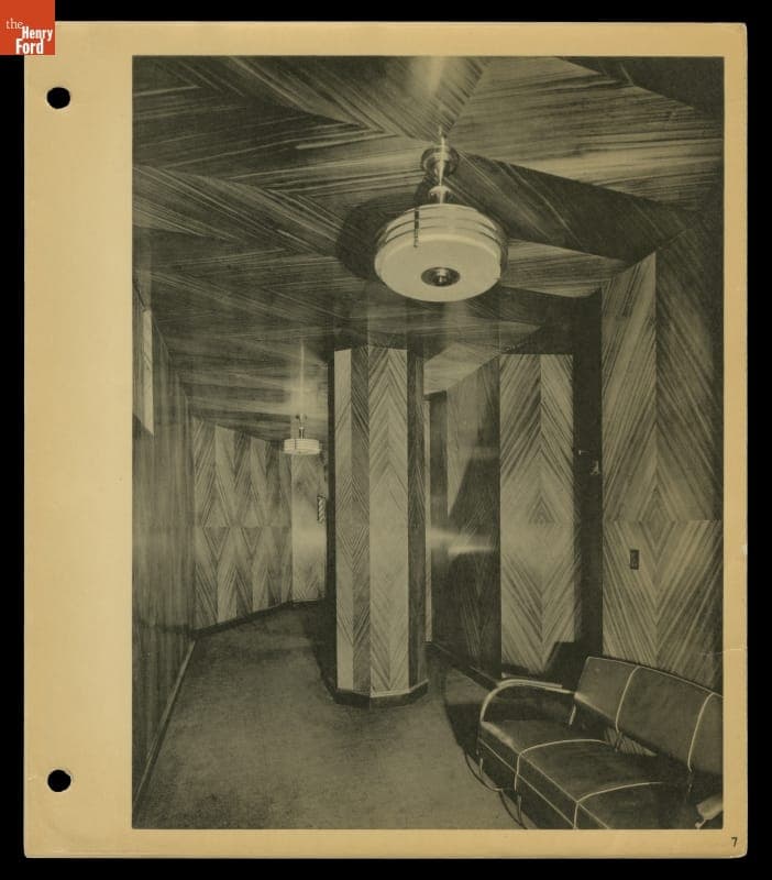 Hallway with Roddis Decorative Veneer Paneling Walls, 1935-1940