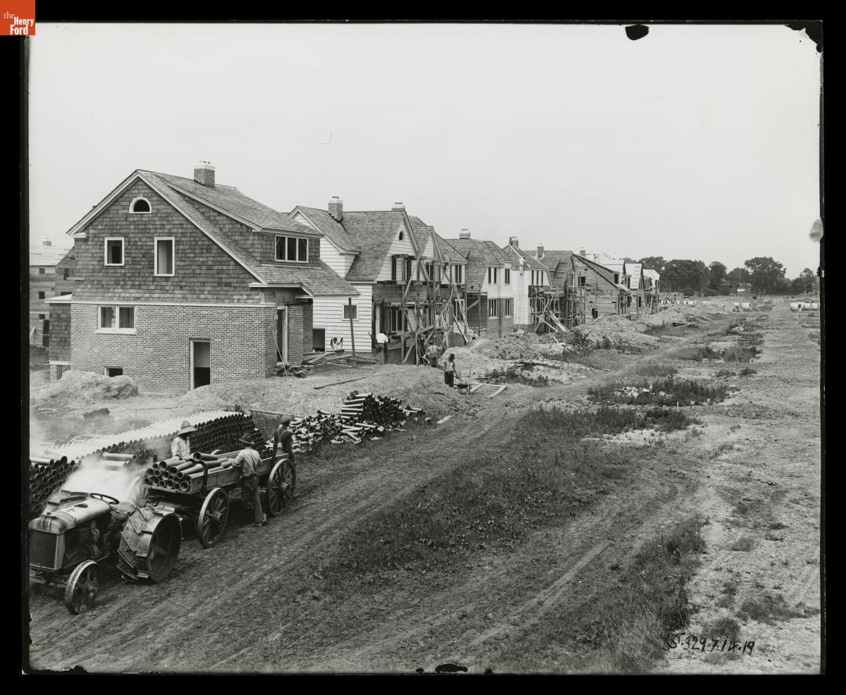 Construction Progress, Ford Homes District, Dearborn, Michigan, July 1919