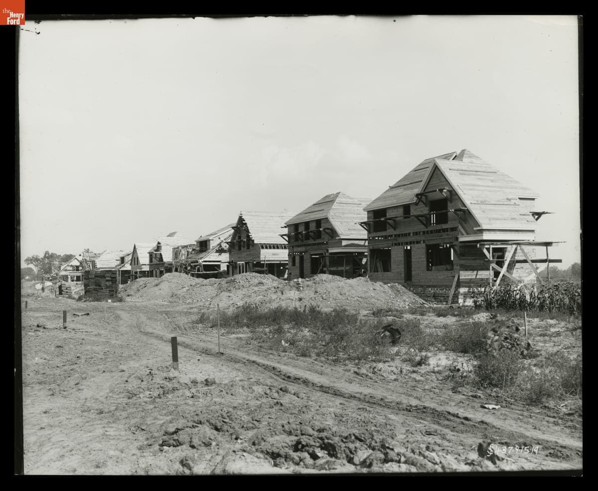 Construction Progress, Ford Homes District, Dearborn, Michigan, September 1919