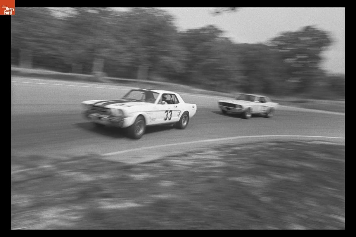 John McComb Driving Ford Mustang, Green Valley Trans-Am Race, Texas, April 1967