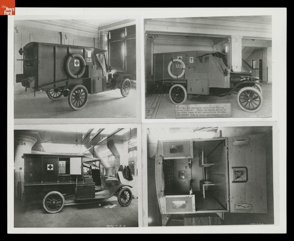 Views of World War I Ford Model T Ambulances, 1917-1918