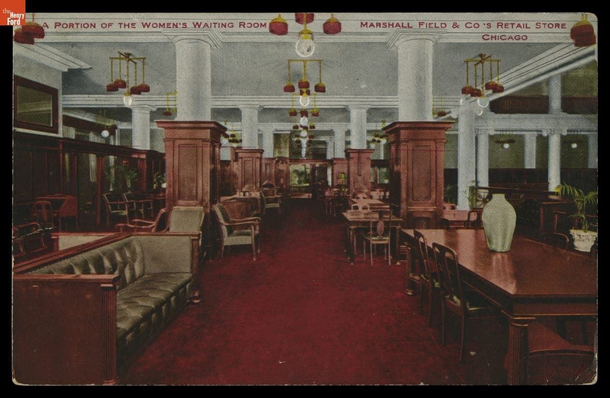"A Portion of the Women's Waiting Room, Marshall Field & Co's Retail Store, Chicago," circa 1908
