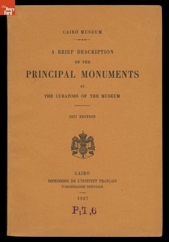 "Cairo Museum, A Brief Description of the Principal Monuments," 1927