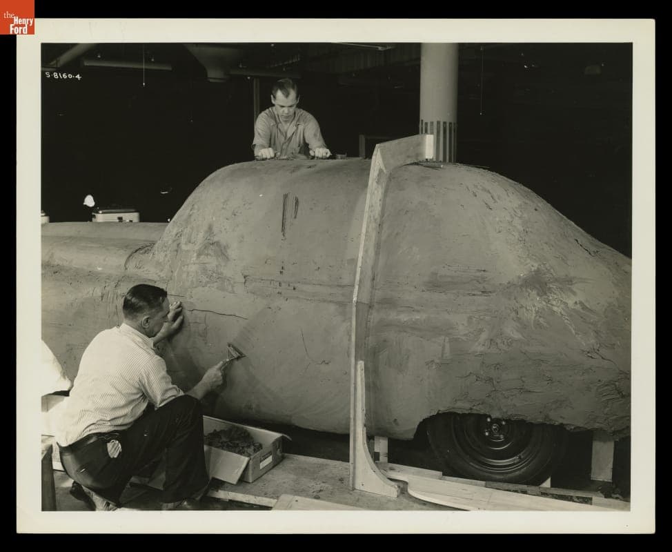 Working on a Virgil Exner Design Clay Prototype for Studebaker, 1944-1949