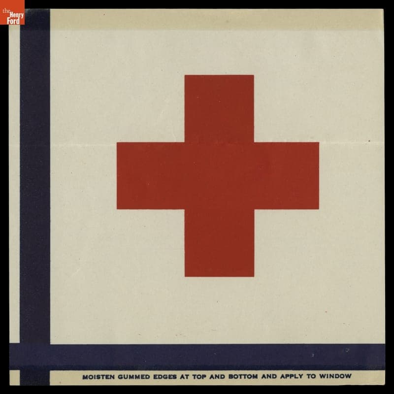 American Red Cross Window Sign, 1940