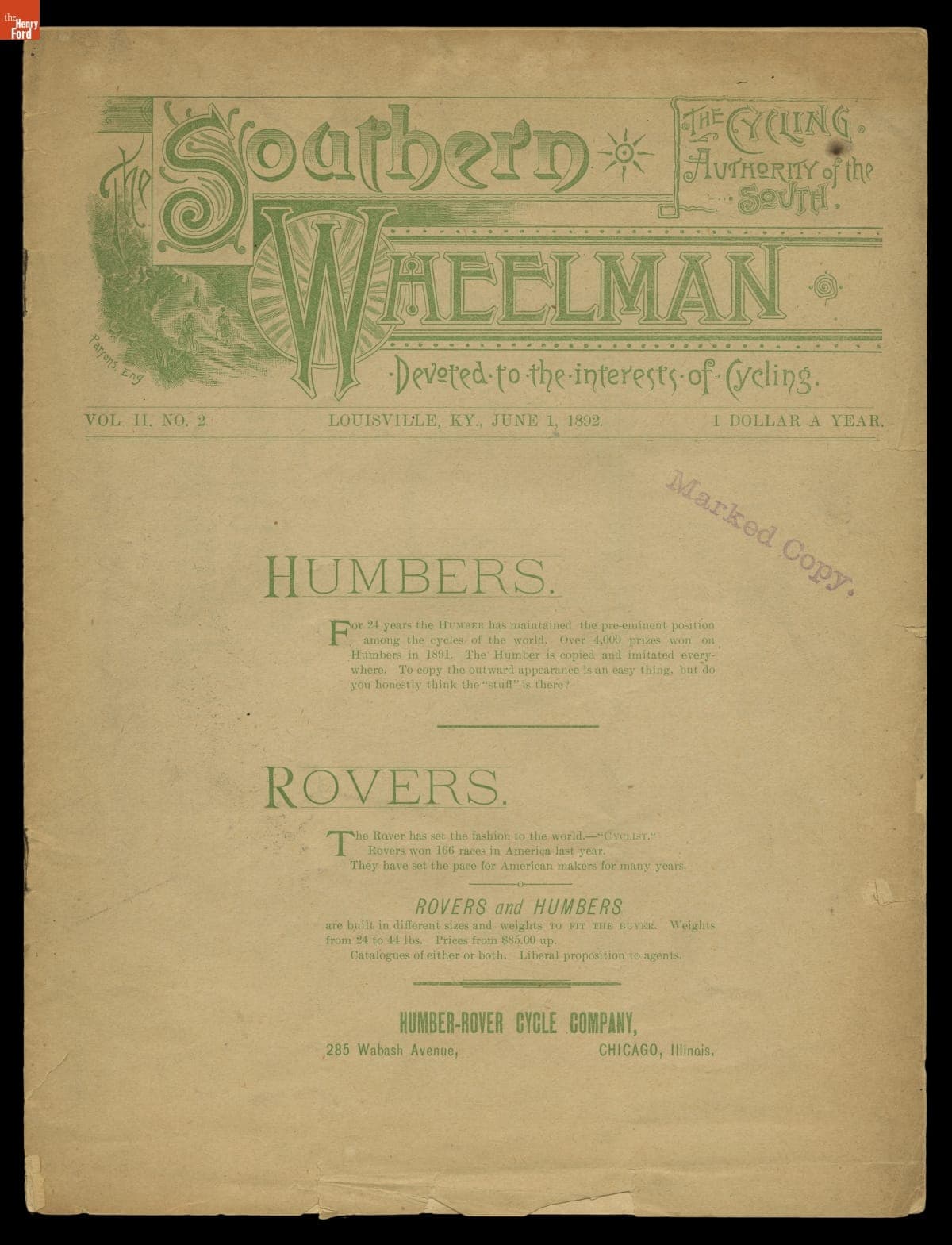 The Southern Wheelman, Vol. 2, No. 2, June 1, 1892