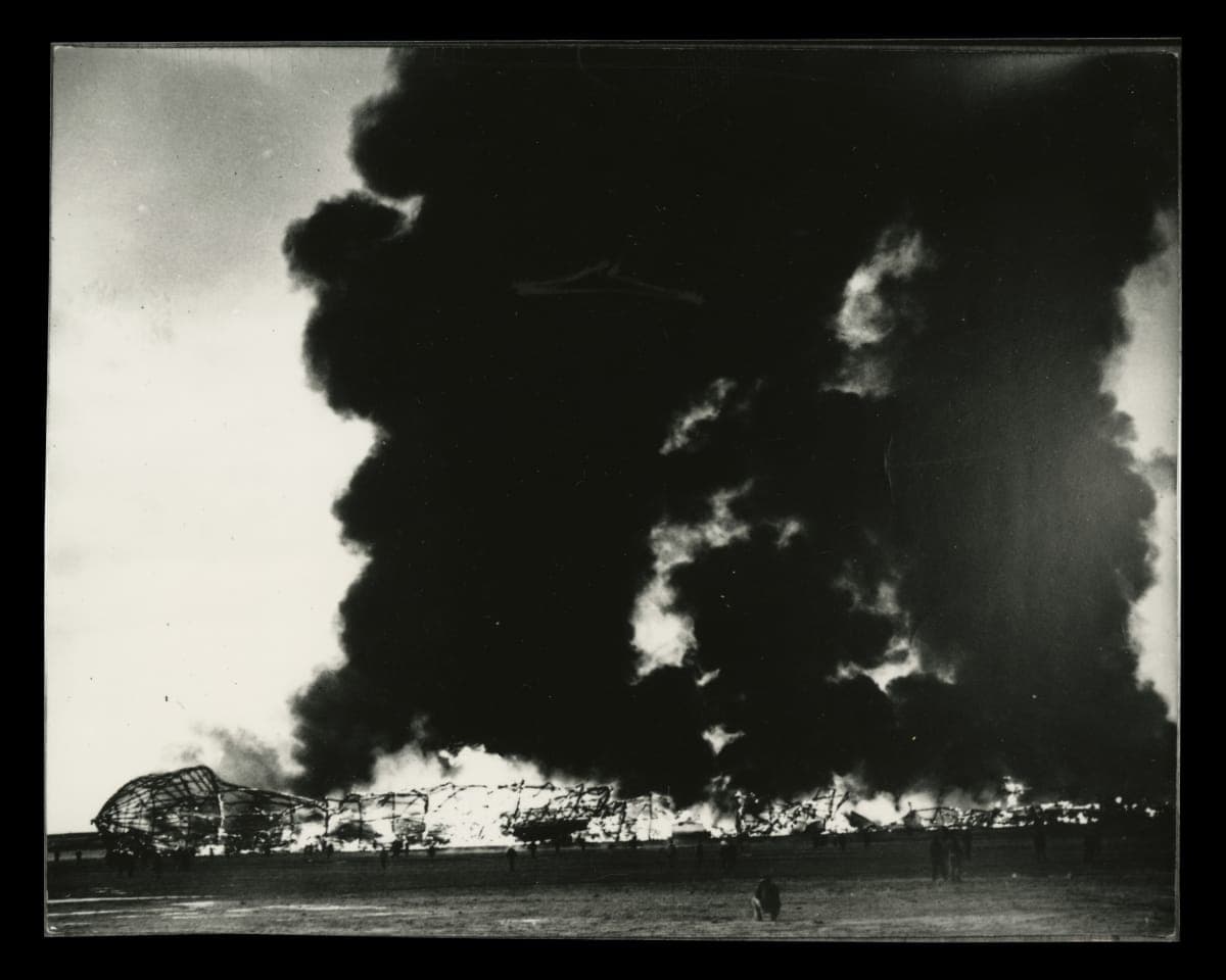 Airship "Hindenburg" Disaster, Naval Air Station Lakehurst in Manchester Township, New Jersey, May 6, 1937