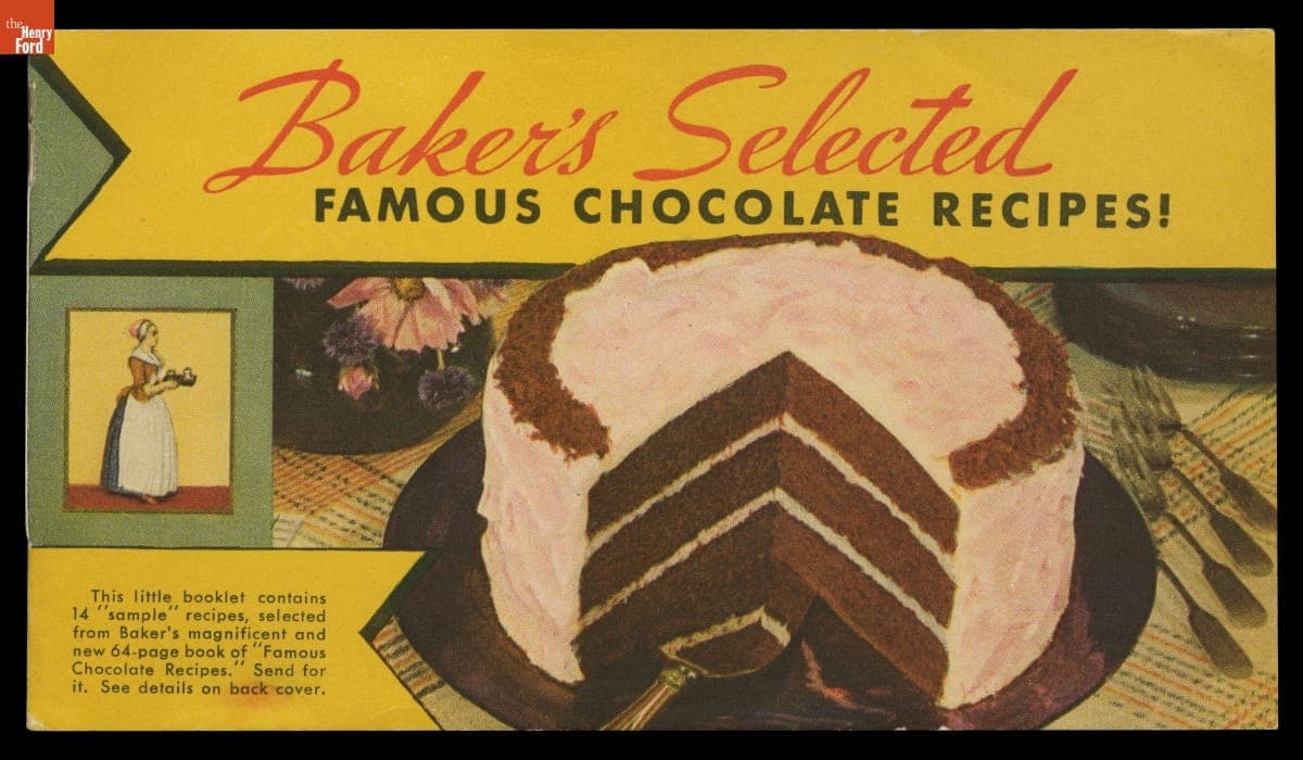 Baker's Chocolate Recipe Booklet, 1936, "Baker's Selected Famous Chocolate Recipes"