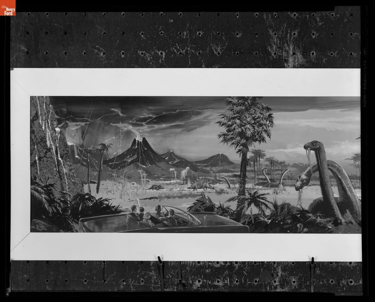 Illustration Proposal for Primeval Earth Diorama in the Magic Skyway Ride in the Ford Pavilion 1964-1965 New York World's Fair