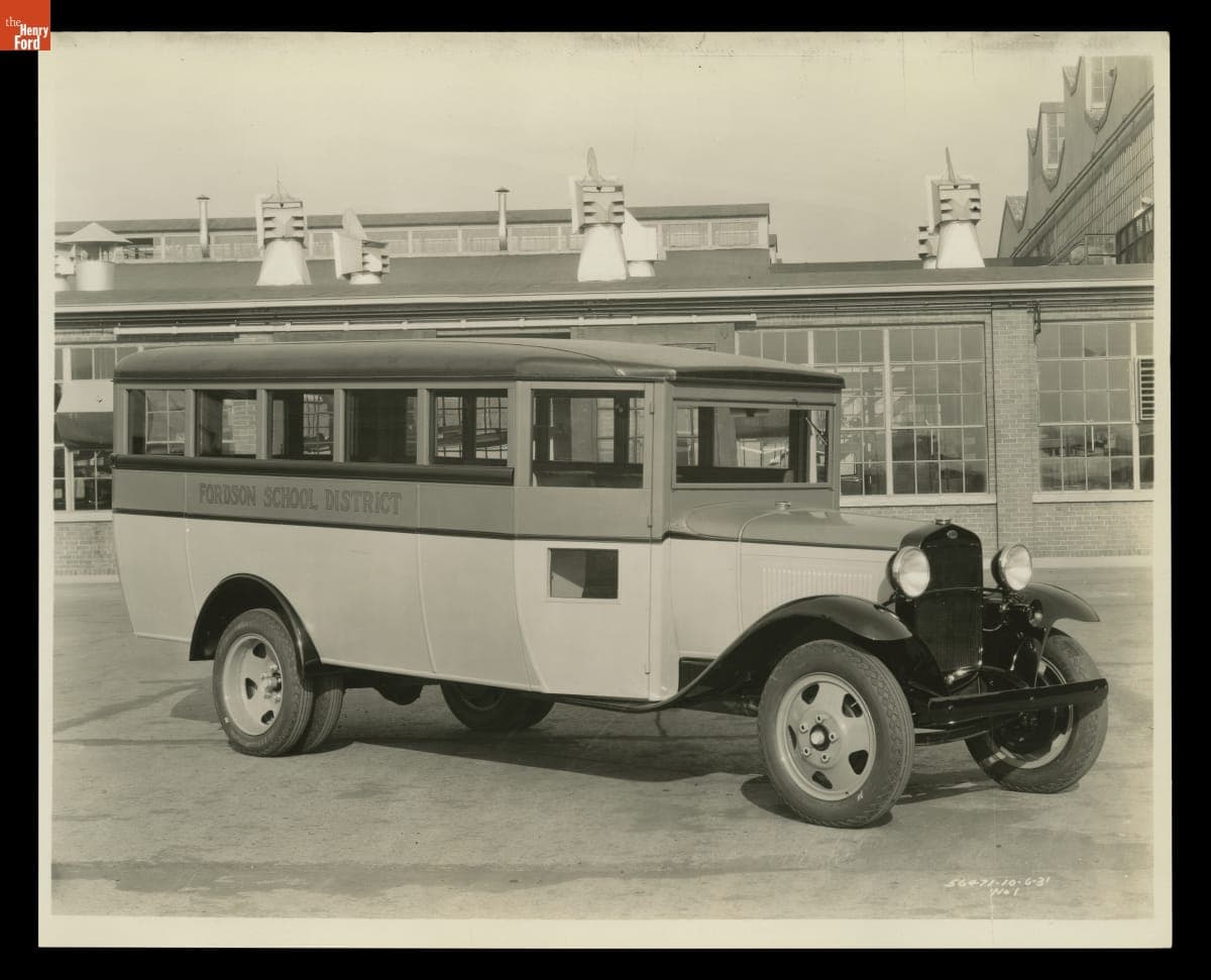 Ford School Bus Used in the Fordson School District, Dearborn, Michigan, October 1931