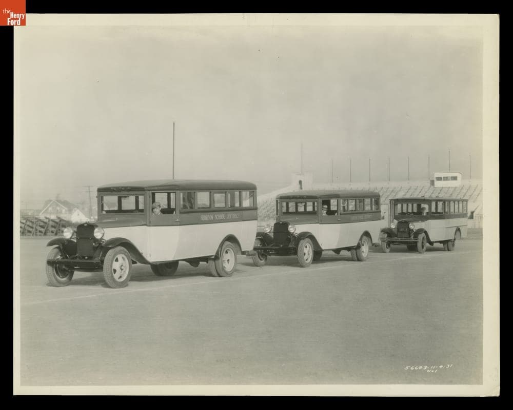 1932 Ford School Buses Used in the Fordson School District, Dearborn, Michigan, November 1931