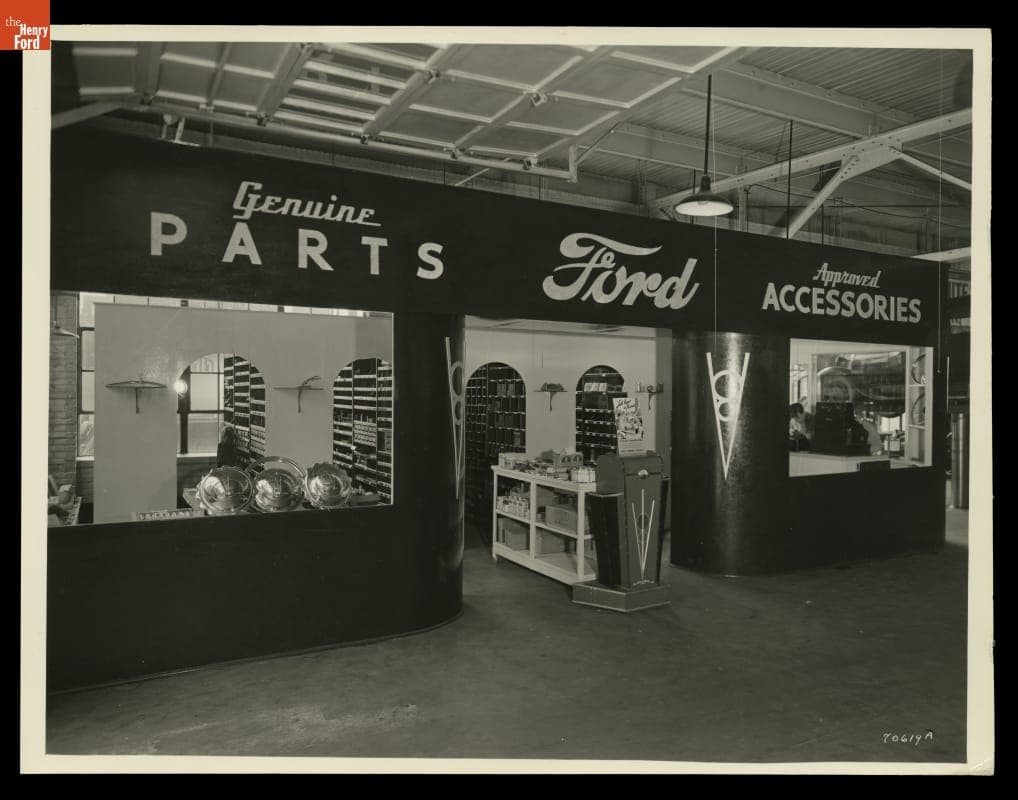 Parts and Accessories Department at Russ Dawson Ford Dealership, Highland Park, Michigan, September 1938