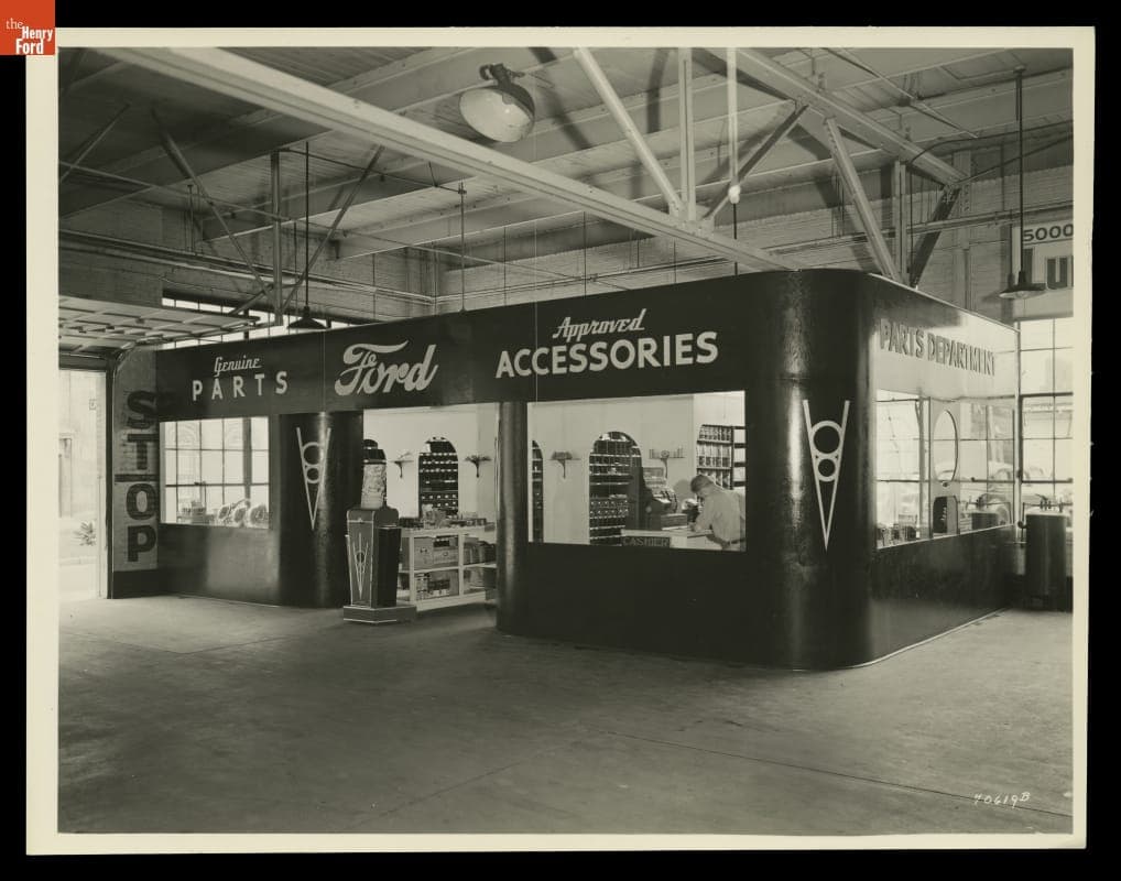 Parts Department at Russ Dawson Ford Dealership, Highland Park, Michigan, September 1938