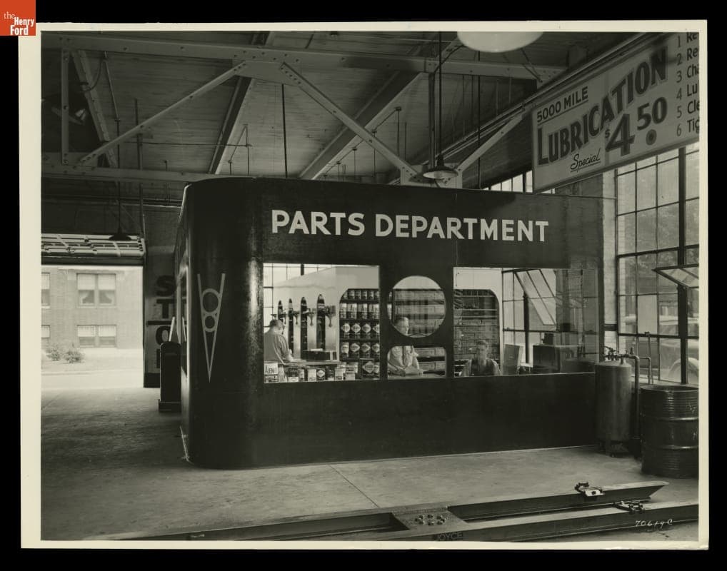 Parts Department at Russ Dawson Ford Dealership, Highland Park, Michigan, September 1938
