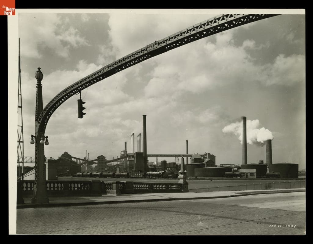 Ford Motor Company Rouge Plant, View from Dix Bridge, 1934