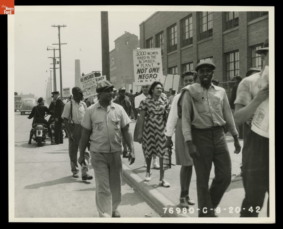 Picketers in Support of Hiring Black Workers for Ford Motor Company, 1942
