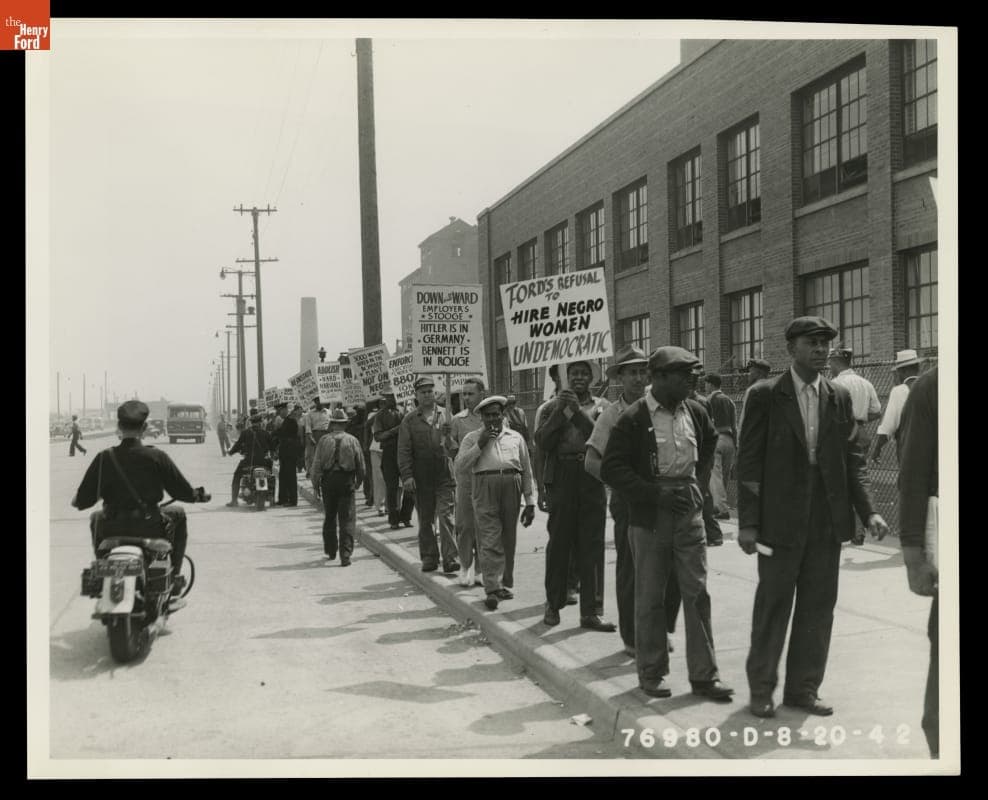 Picketers in Support of Hiring Black Workers for Ford Motor Company, 1942